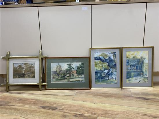 Clinton E A Lewis, watercolour, View of a country church, signed and dated 31, 20 x 33cm